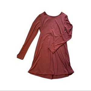 Stretch crepe mini dress with tie back - Large